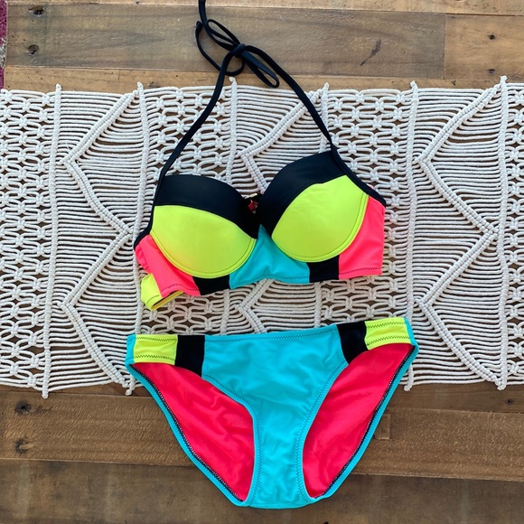 Xhilaration | Swim | Target Xhilaration Neon Bikini Swim Swimsuit Bathing  Suit Medium | Poshmark